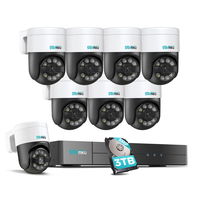 Kit NVR 8 canaux 16 canaux 5MP avec suivi automatique PTZ, système de caméra de sécurité CCTV IP POE extérieur P2P