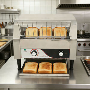 <span class=keywords><strong>Grille</strong></span>-<span class=keywords><strong>pain</strong></span> électrique commercial en acier inoxydable, 450 tranches/heure, 2600W, multi-tension, équipement de cuisine pour restaurant et boulangerie - Product Image 1