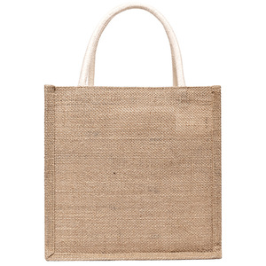 Custom Logo Printing Fashion <strong>Jute</strong> Linen Walker <strong>Bags</strong> for Travel With Cotton Rope <strong>Tote</strong> - Product Image 5