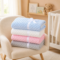 Couverture Bébé Aodu en Minky à Pois et Sherpa Double Face Douce et Confortable pour Nouveau-né, Enfant, Berceau, Poussette, Langes – Vente en Gros Direct Usine