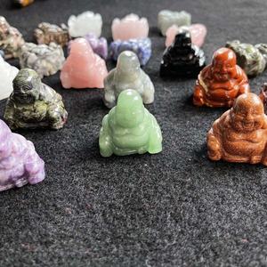 Vente en gros, naturel Feng Shui, artisanat folklorique, sculpture en cristal mixte, bouddha pour la décoration - Product Image 6