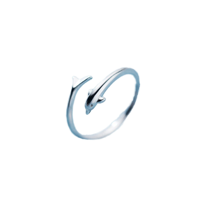 Bague de Fiançailles et de Mariage pour Femme en Argent Sterling 925, Forme de Petit Dauphin, Bijoux Fins, Vente en Gros, Tendance Romantique 2026, Plaqué Rhodium - Product Image 1
