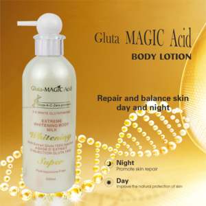 Lait Corporel Éclaircissant Gluta Magic Acide AHA Fort Blanchissant Vitamine C pour Adultes <span class=keywords><strong>Nivea</strong></span> Lotion Dorée 5 Couleurs - Product Image 4