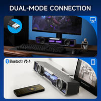 Conception de miroir professionnel de haute qualité avec un fil de câble USB Audio BT barre de son lumière LED pour ordinateur de bureau de jeu