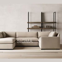 Indoor Home Sofa Sets Möbel Luxus Komfortables Design mit Holzrahmen für Wohnzimmer Esszimmer