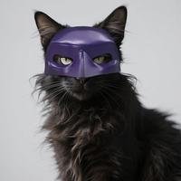 Masque de chat sans odeur, masque de cosplay amusant en plastique pour animaux de compagnie, accessoires pour animaux de compagnie, Batman, fête d'Halloween, Mascota