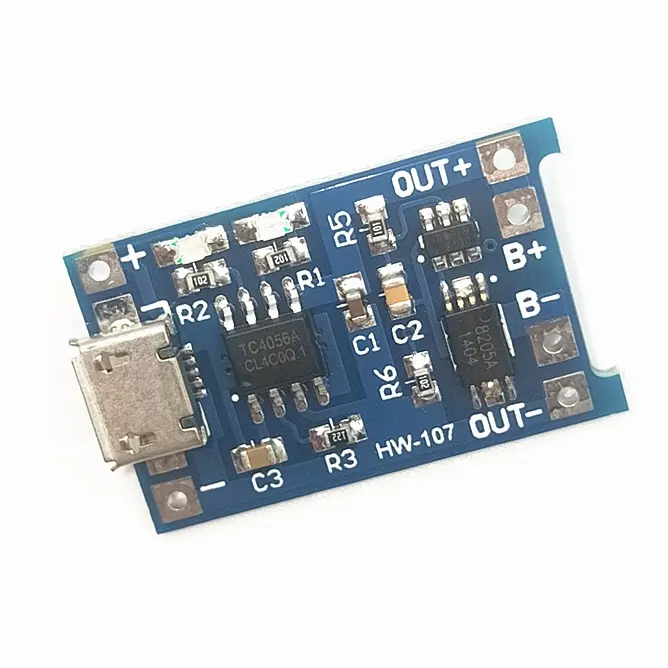 1A Bateria De Lítio Carregamento Board Proteção Micro USB Changer Módulo TP4056