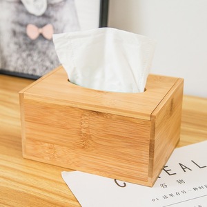 Bamboo Tissue Box <b>Rectangle</b> Minimalist Design For Living Room Desktop Storage - Product Image 4