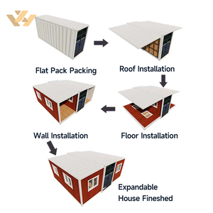 Bâtiments modulaires préfabriqués en panneaux sandwich de 20, 30 et 40 pieds, directement de l'usine, pour bureaux résidentiels temporaires, maisons conteneurs pliables et extensibles - Product Image 4