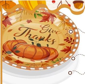 9 Inches Modern Fall Theme Paper <b>Plates</b> Hot Selling Factory Direct Holiday Party Supplies Give Thanks - Product Image 1
