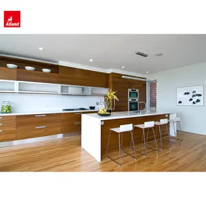AllandCabinet Modern dayanıklı mutfak mobilyası kombinasyon dolabı sınır katı ahşap dolapları özelleştirme