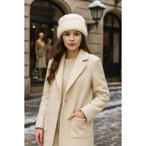 หมวกบีนนี่ขนแกะผสมขนสัตว์สีดำสำหรับผู้หญิง BERE1146 - Product Image 1