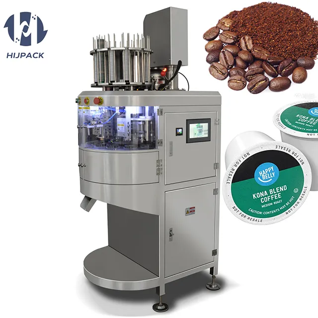 HIJ piccola macchina automatica per il riempimento e la sigillatura di cialde K tazza di caffè Nespresso