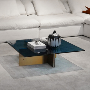 <span class=keywords><strong>Table</strong></span> basse <span class=keywords><strong>en</strong></span> <span class=keywords><strong>verre</strong></span> trempé italien, style luxe léger, design créatif <span class=keywords><strong>et</strong></span> original, <span class=keywords><strong>table</strong></span> basse carrée pour salon - Product Image 2
