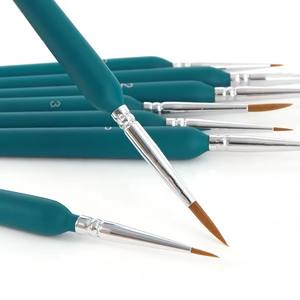 11 pièces/ensemble crochet ligne brosse cheveux doux peinture pinceaux <span class=keywords><strong>Gouache</strong></span> aquarelle peintures à l'huile artistes peint à la main acrylique Nail Art dessin - Product Image 2