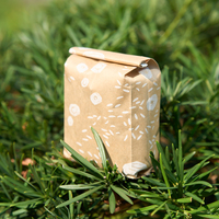 Sachet Doypack en Papier Kraft Recyclable Thermoscellable pour Grains de Café, Noix, Thé et Céréales de Petit-Déjeuner