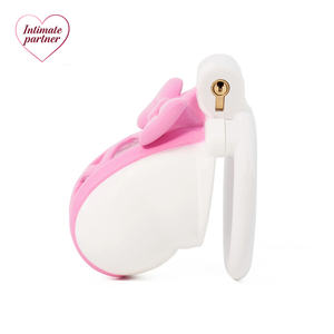 กรงพรหมจรรย์สีชมพูแบบสองสีสำหรับผู้ชาย พร้อมกุญแจล็อคแบบสองสี อุปกรณ์ล็อคสำหรับผู้ชาย ป้องกันการหลุดรอดและการงัดแงะ - Product Image 4