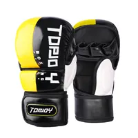Производство прочной кожи мужские UFC половина пальца Mma боксерские спарринговые тренировочные перчатки