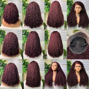 วิกผมหน้าผากแบบ Pixie Curly ขนาด 13x4 Super Double Drawn สี 99j รับประกันคุณภาพเส้นผม - Product Image 2