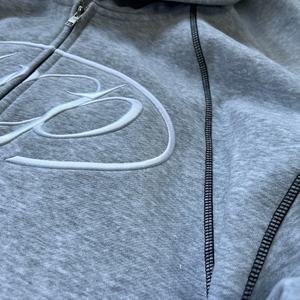 Conjuntos de Sudadera con Capucha y Pantalones Deportivos con Cremallera, Bordado 3D de Alta Calidad, 100% Algodón, 450g, Estilo Y2K, para Hombre, Primavera, con Logotipo Personalizado - Product Image 2