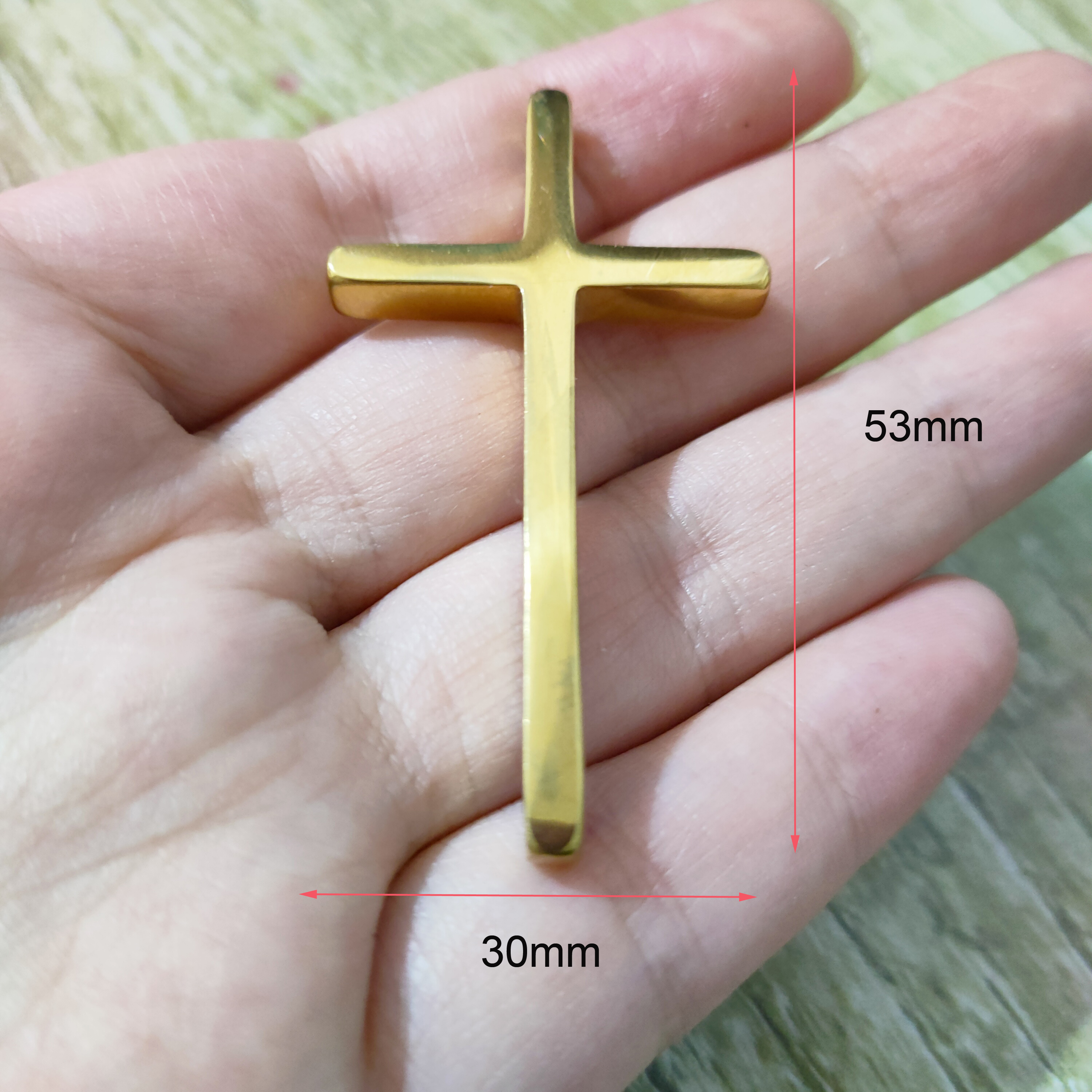 Collier croix à gros coins arrondis
