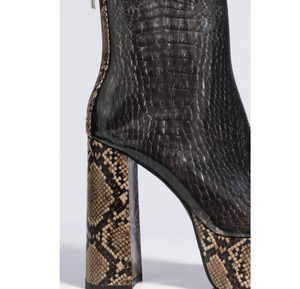 2025 arrivi moda signora nera serpente stivaletti con plateau tacco grosso da donna - Product Image 6