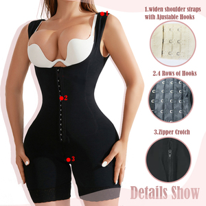 Fajas Colombianas Postquirúrgicas de Alta Compresión para Realce de Cadera, Busto Abierto, con 4 Ganchos y Cremallera - Etapas 1, 2 y 3 - Product Image 1