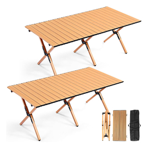 <span class=keywords><strong>Table</strong></span> de <span class=keywords><strong>camping</strong></span> pliable <span class=keywords><strong>pour</strong></span> pique-nique pliable et enroulable en métal avec sac de transport - Product Image 3