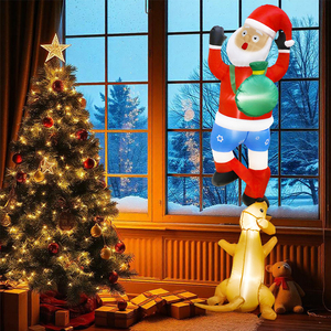 Décoration de Noël Modèle Gonflable Chien de Noël Mordant le Pantalon du Vieil Homme LED Gonflable Light up Vente Chaude Transfrontalière - Product Image 1