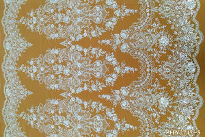 हाइ2747 लक्जरी पुष्प कढ़ाई फ्रेंच क्रीम 3 डी बेडेड सीक्वेंस लेस अफ्रीका ब्राइडल वेडिंग ड्रेस फैब्रिक - Product Image 2