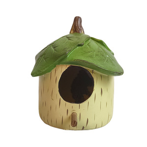 Casa para pájaros de resina con forma de hoja, decoración de jardín para exteriores, nido ecológico colgante para patio trasero - Product Image 5
