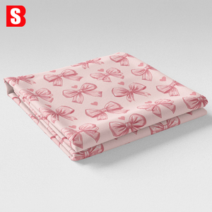 Bessi accepte les commandes de tissu en voile de coton personnalisé avec un motif de nœuds et de rubans roses imprimé numériquement, 100% coton pour vêtements - Product Image 5