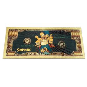 Nuevo Diseño de Billete Conmemorativo de Anime Americano, Los Simpson, con Lámina Dorada, Billete de 100 Dólares Americanos, Colección Conmemorativa - Product Image 4