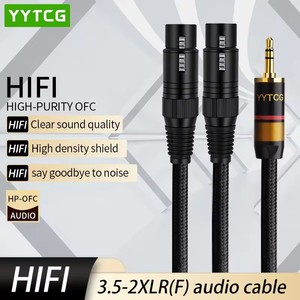 Hifi 2 <span class=keywords><strong>Xlr</strong></span> Cable macho/hembra <span class=keywords><strong>a</strong></span> 3,5mm <span class=keywords><strong>Mini</strong></span> <span class=keywords><strong>Jack</strong></span> 3 pines Dual <span class=keywords><strong>XLR</strong></span> <span class=keywords><strong>a</strong></span> 3,5 Cable para PC amplificador de auriculares Cable trenzado <span class=keywords><strong>Xlr</strong></span> - Product Image 2