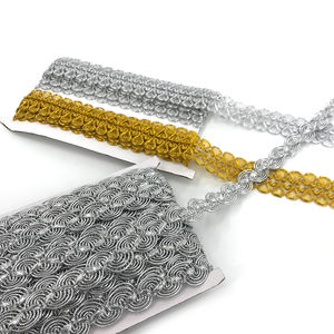 Сделай сам, Полиэстеровая одежда, татуировка, кружевная отделка, ткань S-образной формы, плетеная отделка, кружевные края, шитье, Одежда для танцев, костюм, Золотая, серебряная кружевная отделка - Product Image 4