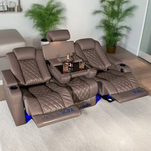 Combinaison d'unité électrique de sofa de <span class=keywords><strong>cinéma</strong></span> à la maison en cuir véritable moderne pour le siège de <span class=keywords><strong>cinéma</strong></span> de salon - Product Image 3