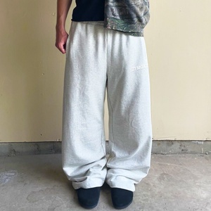 Pantalon de survêtement ample et large en coton épais 100 % avec logo personnalisé - Product Image 2