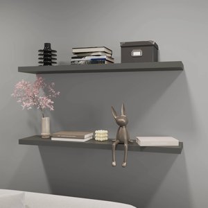 <b>Grey</b> Floating Shelf Wall Mount Display Rack For Home Office Decor - Product Image 1