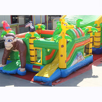 Château gonflable en PVC personnalisé avec toboggan aquatique, piscine et fosse à balles, souffleur télécommandé, installation facile pour mariages et fêtes