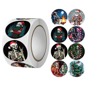 ODM/OEM Wholesale Christmas and Halloween Self-Adhesive Circular Label <b>Stickers</b> 500 Sealing <b>Stickers</b> - Product Image 6