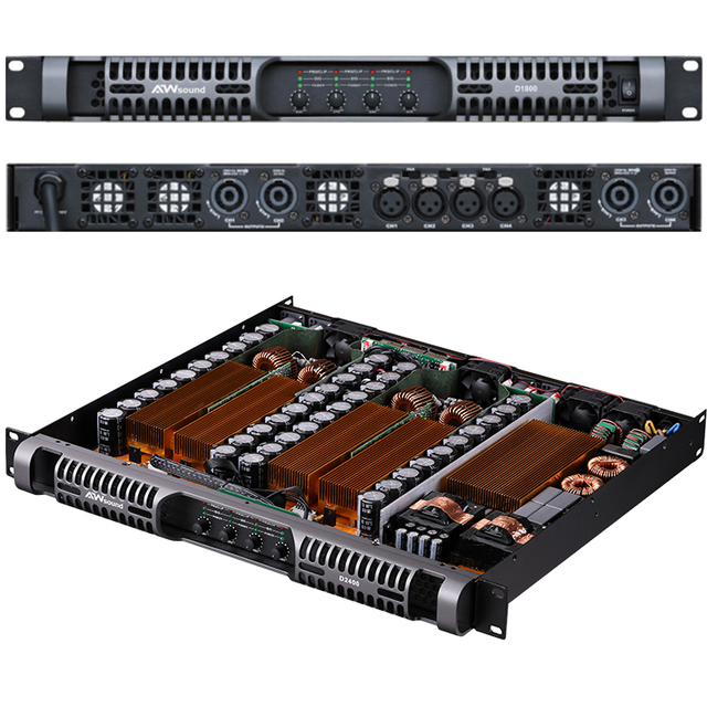 Class d Power Amplifier 4 Channel 1800Wx4 Thin Body Lightweight and Portable Linear Line Array System