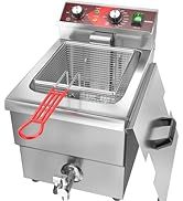 Friteuse à gaz commerciale 18L avec filtre à huile, haute puissance, de comptoir, pour poulet, protection contre la surchauffe, pour restaurant de restauration rapide