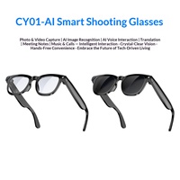 Lunettes Intelligentes Cy01ai avec Double Objectif 8MP, Stabilisation d'Image, Enregistrement Vidéo HD et Appels à Réduction de Bruit Double Micro pour IA