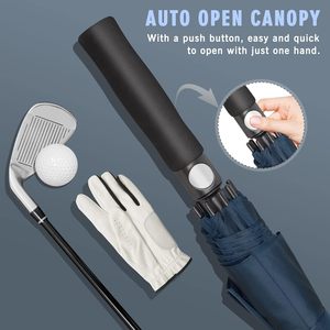 Parapluie de golf <span class=keywords><strong>grand</strong></span> format 30 pouces, résistant au vent, double couche, coupe-vent, avec logo personnalisé imprimé, vente en gros - Product Image 3
