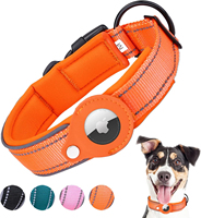 Nouveautés : Collier pour chien en nylon réfléchissant et réglable avec support AirTag, durable et robuste, pour chiens de taille moyenne à grande