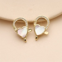 Fournitures de fabrication de bijoux de haute qualité accessoires CZ Micro pavé Style coréen fermoir en forme de coeur en coquille blanche