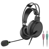 Casque filaire pour centre d'appels avec micro anti-bruit, interface double USB 3,5 mm, casque professionnel pour ordinateur portable et ordinateur de bureau