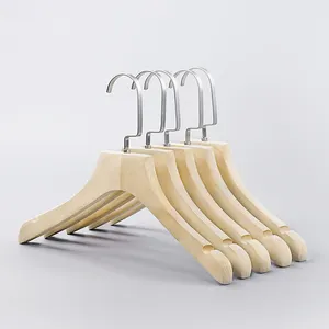 hotel 2021 child clothes top hanges unfinished/natural wood coat hangers for baby