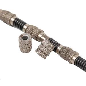 Perline Diamantate da 11,5mm a Doppio Strato Brasate Sottovuoto OEM per Estrazione del Marmo, Filo Diamantato per Sega FAITHFUL - Product Image 1