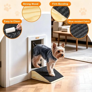 Rampe pour animaux de compagnie en bois massif, antidérapante, escalier pour chiens et chats avec surface en tissu texturé, marches pour <span class=keywords><strong>petits</strong></span> animaux pour lit, canapé, sofa - Product Image 5